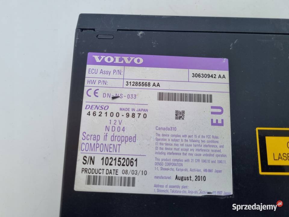 Volvo S80 II V70 III XC70 II ZMIENIARKA PŁYT CD Chełm