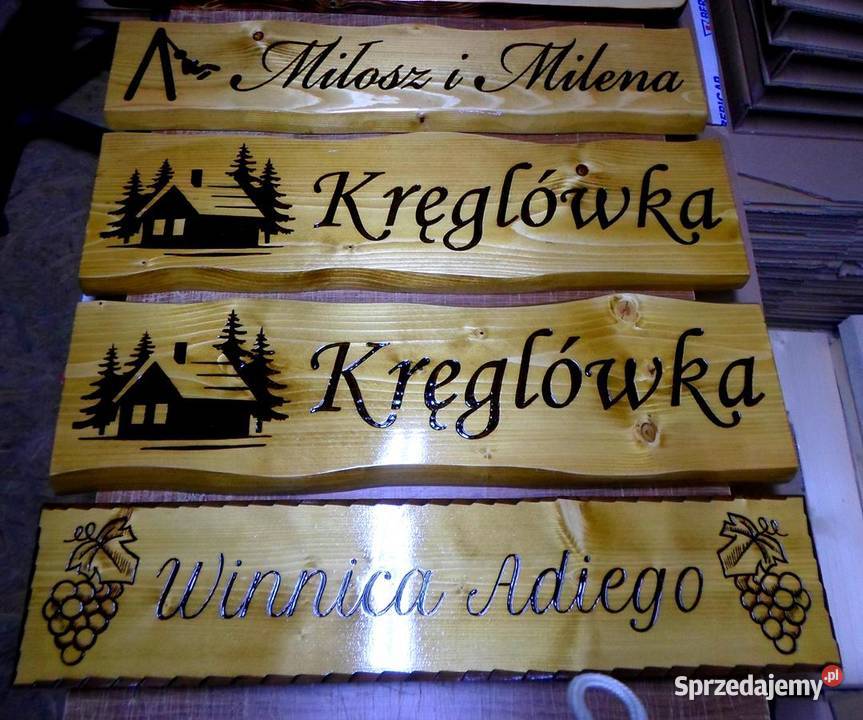 tablica 25x100 opalana z drewna szyld drewniany Andrychów