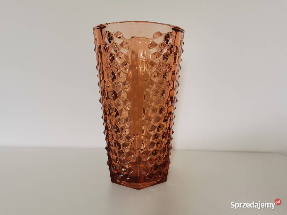 Stary duży ciężki wazon Ćwieki szkło Ząbkowice