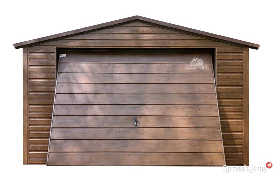 GARAŻ BLASZANY 4x6 BRAMA UCHYLNA DREWNOPODOBNY Łapanów