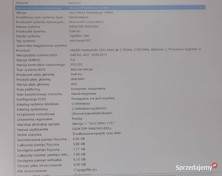 Komputer stacjonarny Dell OptiPlex 790 HDD 300GB