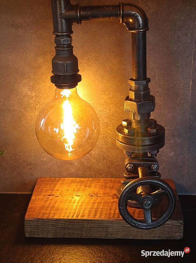 Unikatowa industrialna lampa steampunk retro