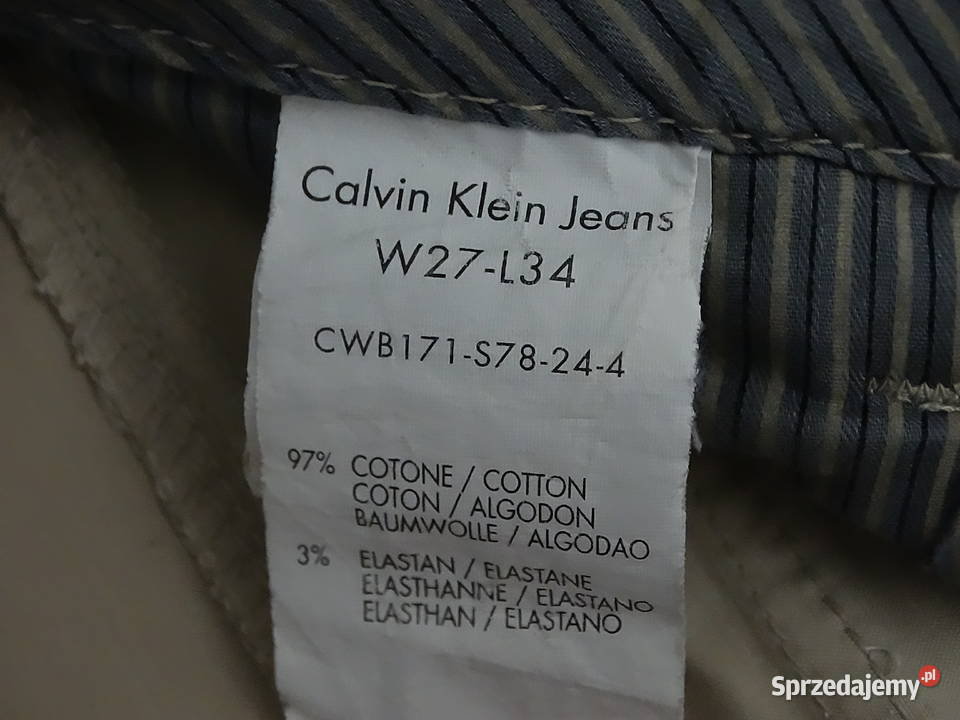 Spodnie Calvin Klein Jeans Cargos Beżowe W27 L34 Odzież codzienna Biłgoraj
