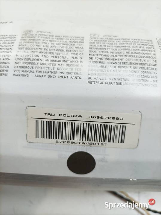 PODUSZKA POWIETRZNA AIRBAG PRAWA PASAŻERA E91