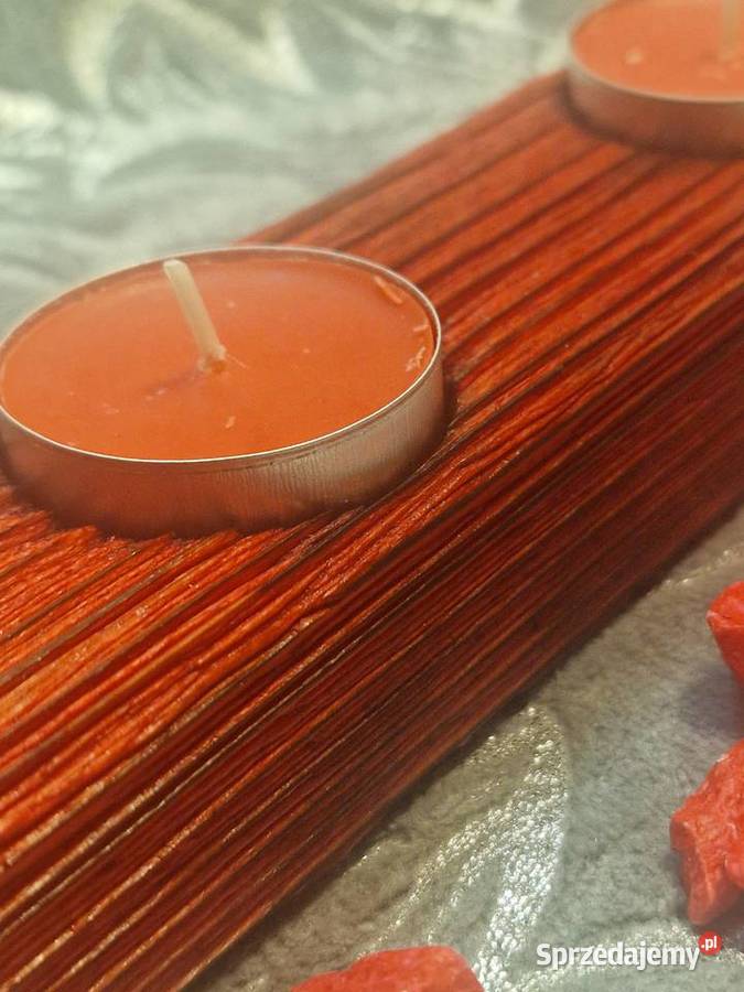 Świecznik Shou Sugi Ban drewno świerkowe Sępopol