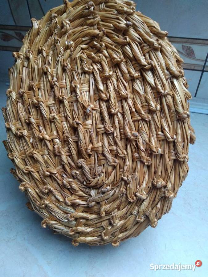 Koszyk ze słomy z czasów PRL Pszów