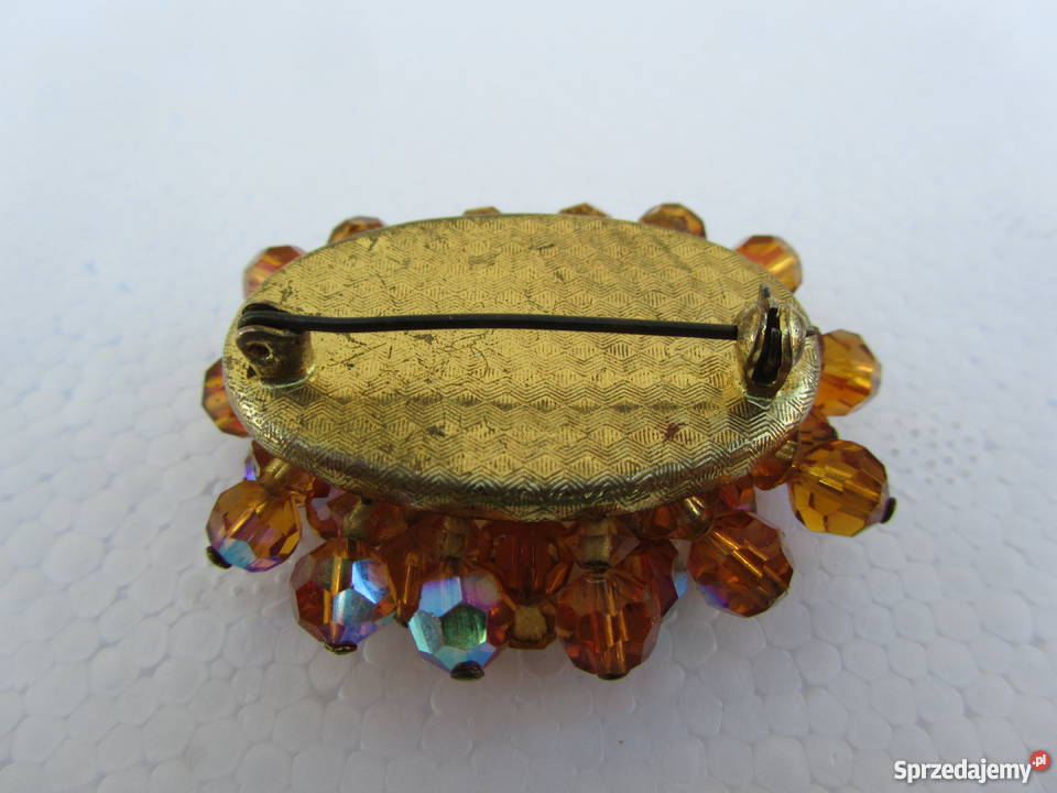 Broszka ozdobna jubilerska owalna kamień kolor warmińsko-mazurskie Olecko