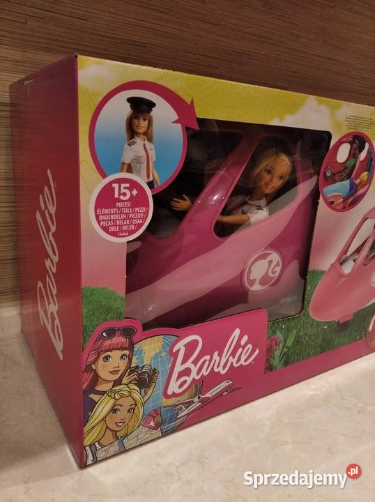 NAJTANIEJ Wymarzony Samolot Barbie Lalka Pilot 3 lata+