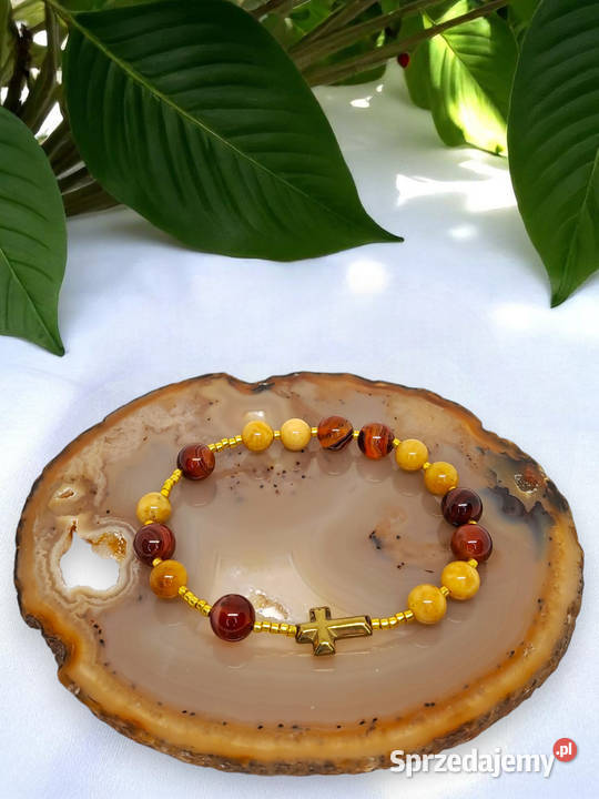 Bransoletka dziesiątka różańca BURSZTYN bałtycki mazowieckie Warszawa