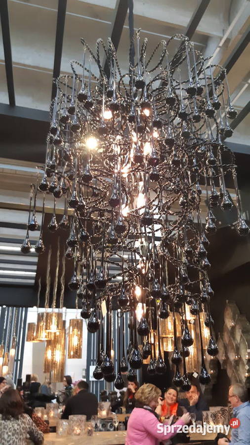 Luksusowy Żyrandol szkło z metaloplastyką HIT Oświetlenie