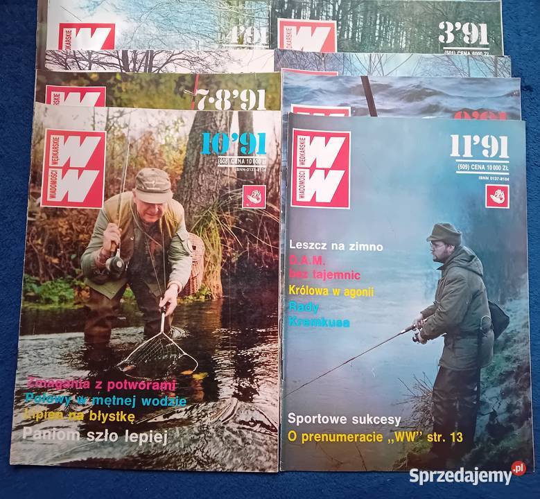 Miesięcznik Wiadomości Wędkarskie rocznik 1991 Koźminek sprzedam