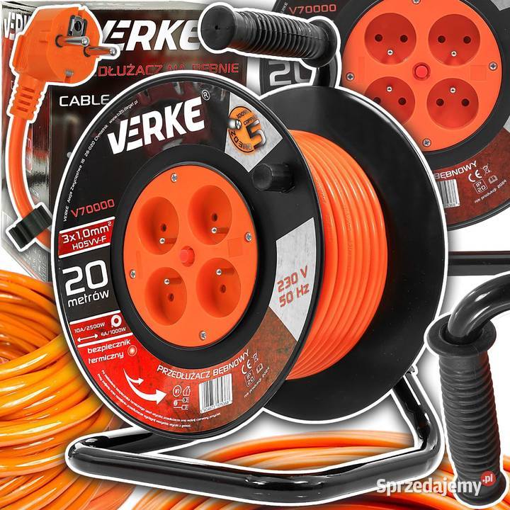 Przedłużacz na bębnie mocny budowlany ZWIJAK Chmielnik