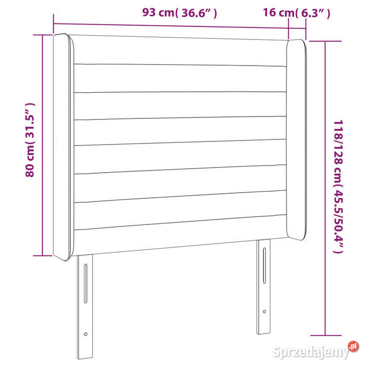 Zagłówek do łóżka z LED jasnoszary 93x16x118128 Warszawa