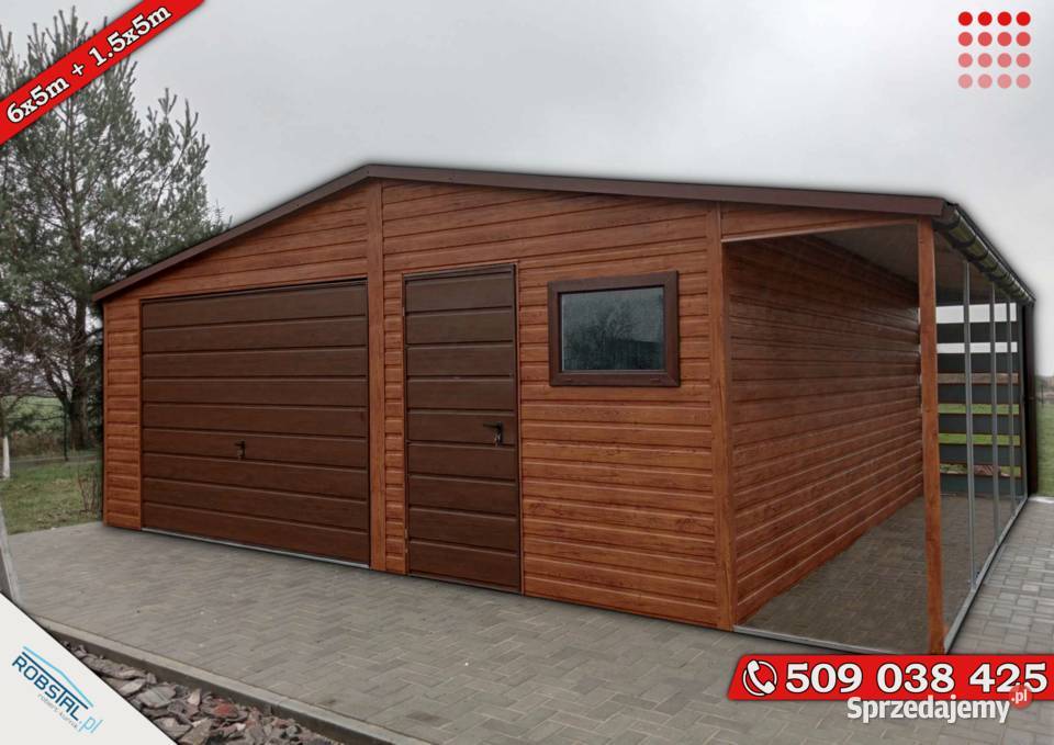 Garaż Blaszany Premium Wiatka 6x5m Białowieża