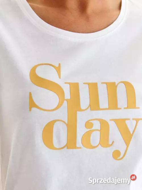 biały tshirt z nadrukiem Top Secret Rozmiar 34(XS) Olkusz