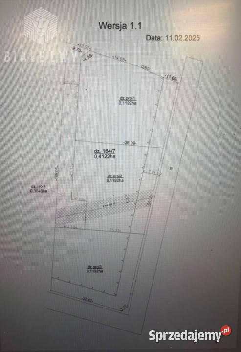 sprzedaży działki Wilcza Góra Polna 1195m2
