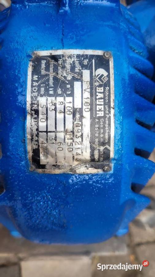 Pompa do deszczowni bauer wom Tuszyn sprzedam