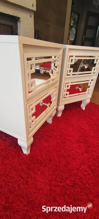Szafka nocna nakastlikbiała ornament Glamour Nowy Sącz