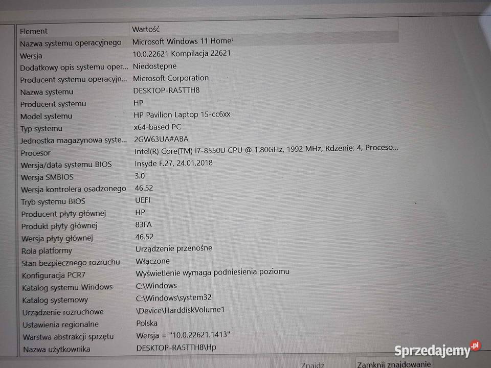Laptop HP Pavilion ekran 15dotykowy dysk SSD HP/Compaq