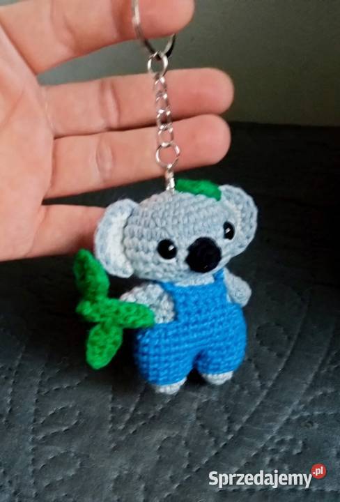 Miś koala wykonany na szydełku brelok zawieszka
