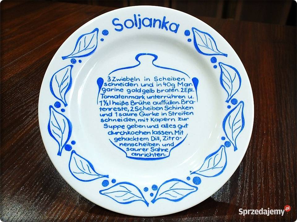 Muzealny Talerz na ścianę z przepisem na Soliakę sprzedam