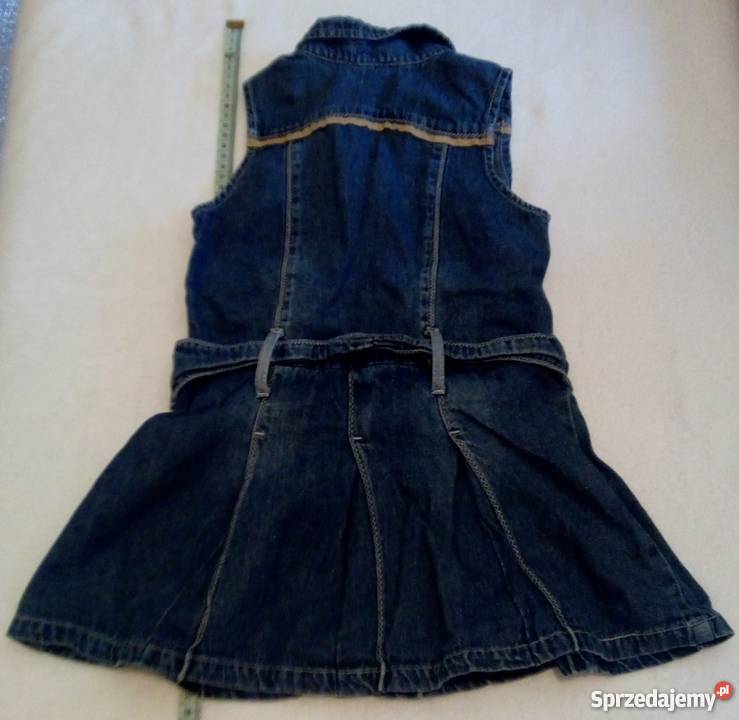 Dżinsowy rozpinany bezrękawnik ze spódniczką dziewczynka Sukienki i spódniczki Rogoźnik
