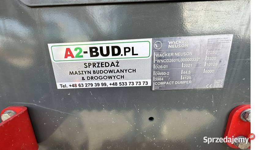 WOZIDŁO BUDOWLANE WACKER NEUSON DW602 Wozidła Motoryzacja Tuliszków