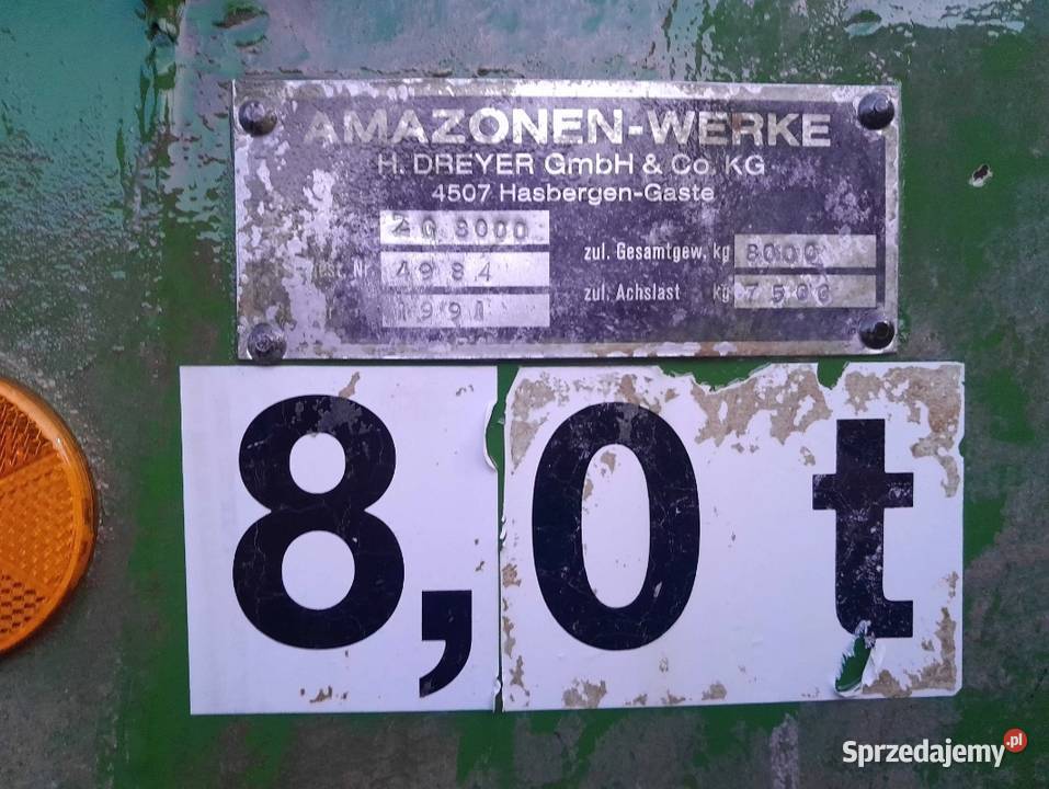 Rozsiewacz wapna Amazone ZG 8000 Rozsiewacze nawozów wielkopolskie Sadogóra sprzedam