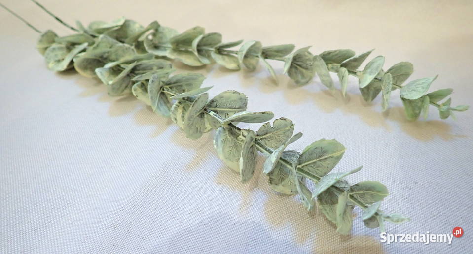 Dekoracja gałązka eukaliptusa ozdobna zielona 44