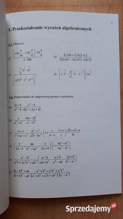 Matematyka Zajęcia wyrównawcze Zbiór zadań miękka sprzedam