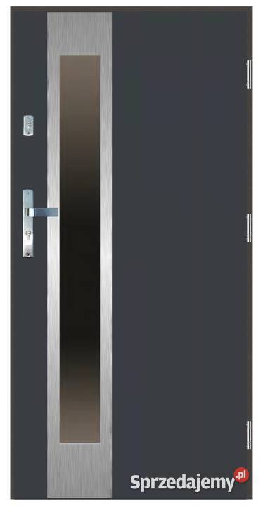 Drzwi wejściowe do domu GI03 INOX Antracyt 90 Ciemniewo