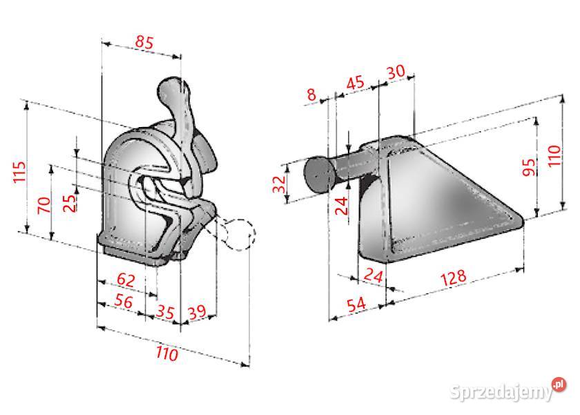 Zawias wahliwy tylnyboczny wywrotki komplet fi Pozostałe Solec Kujawski
