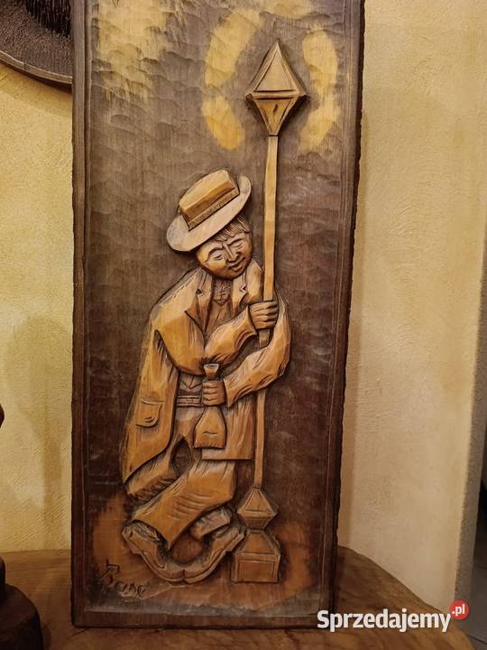 Pijak latarni z drewna Figurki i rzeźby Lipno
