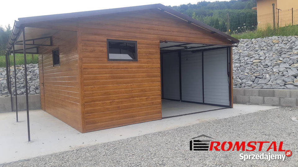 Garaż Blaszany Drewnopodobny z zadaszeniem 250zł/m2 podkarpackie Kolbuszowa