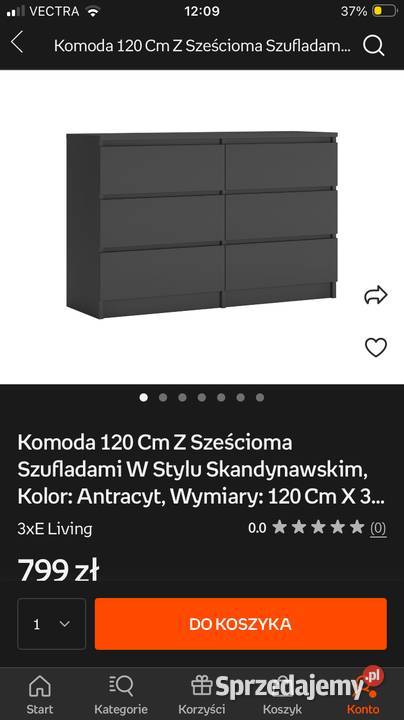 Komoda szara antracyt 120x68 nowa Dom i Ogród Zawiercie