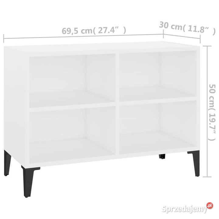 Szafka TV z metalowymi nóżkami biała 695x30x50 mazowieckie Warszawa