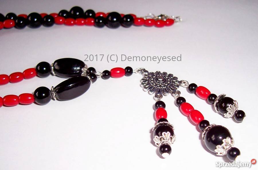 Sexy naszyjnik czarne czerwone koraliki Naszyjniki Kraków