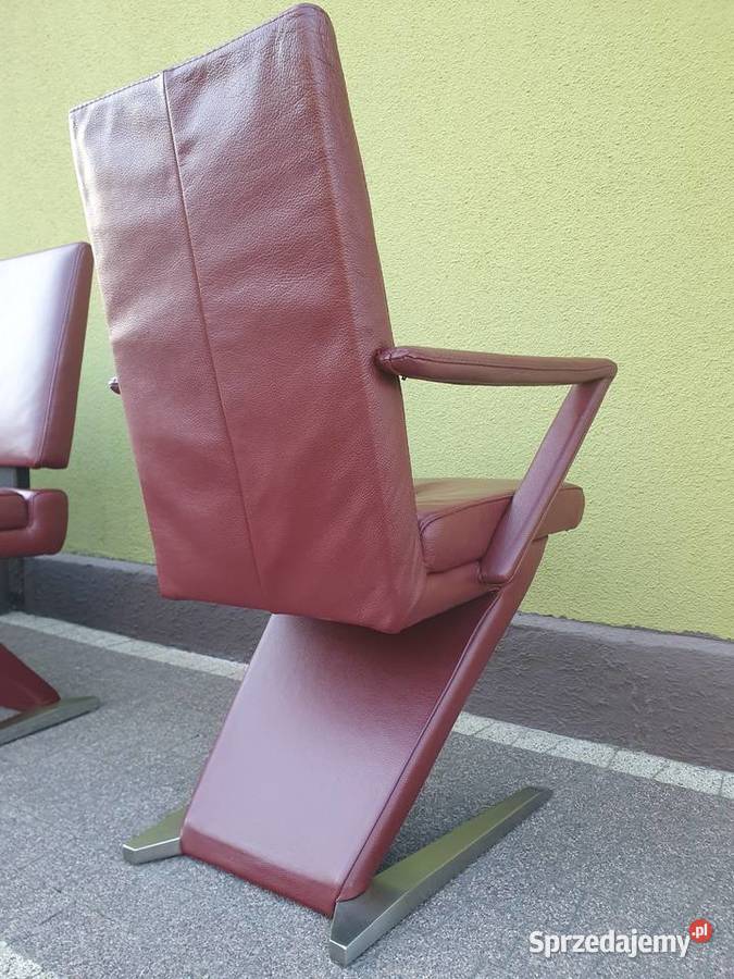 Krzesła skórzane komplet 6 Krzesło Loft Vintage Szymanowice