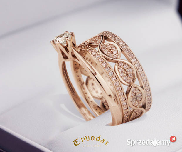 PIERŚCIONEK Z RÓŻOWEGO ZŁOTA Z DIAMENTAMI Warszawa