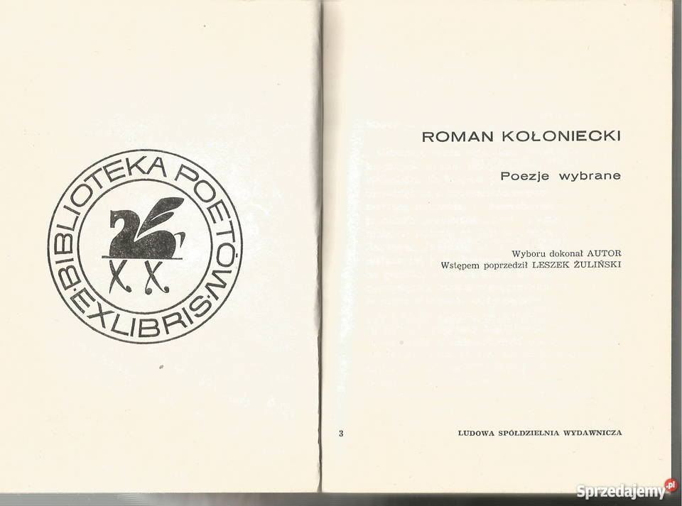 KOŁONIECKIRoman KołonieckiPoezje Wybrane 1978 Pacanów