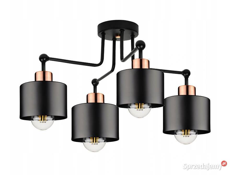 LAMPA WISZĄCA SUFITOWA ŻYRANDOL poczwórna czarna Choroszcz sprzedam