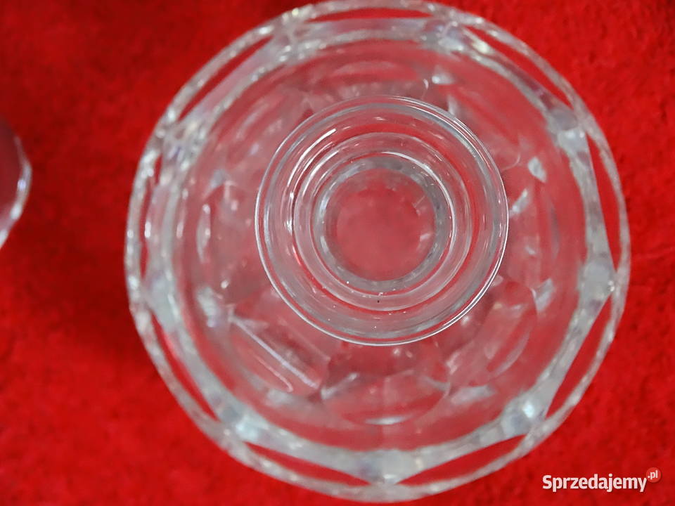 Masywna karafka szklana retro 12 Vintage PRL Biłgoraj