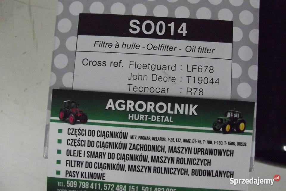 Filtr oleju Hifi SO 014 John DeereRenaultZetor Parczew