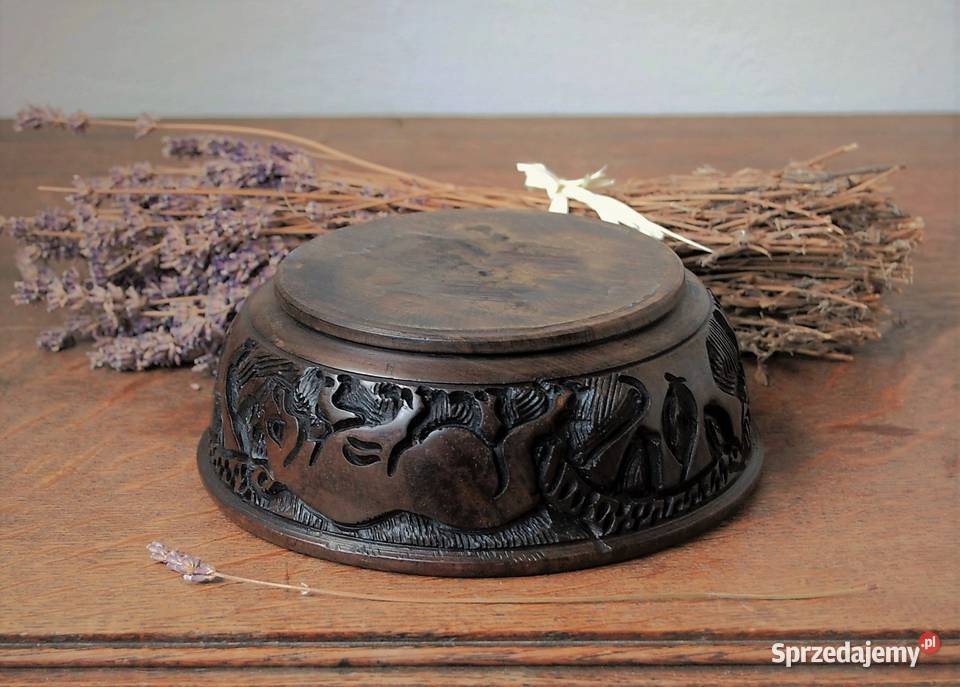 Afrykańska misa miska rzeźbiona drewno heban lubelskie Lublin sprzedam