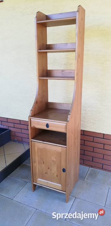 Regał drewniany półki szafka Ikea Leksvik