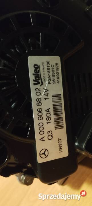 Alternator Valeo 180AMercedes sprinterW90622 cdi Układ elektryczny silnika Augustów