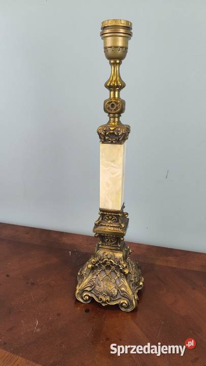 Piękna unikalna lampa mosiężna marmur Łódź