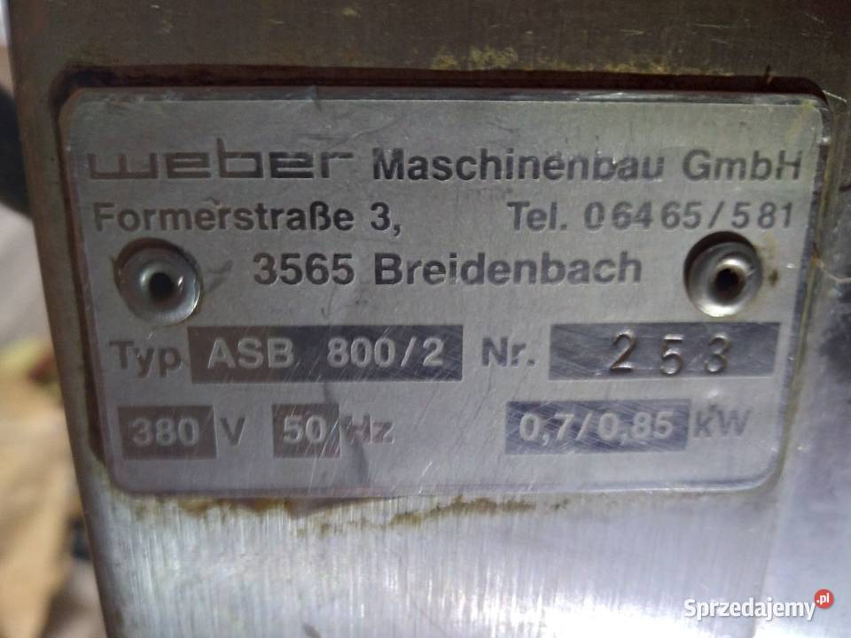 Skórowaczka MAJA dwutaśmowa WEBER typ ASB 8002 Chorzów