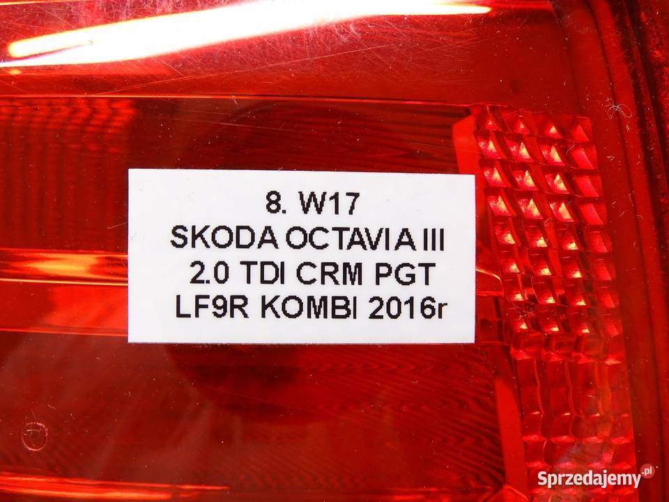 LAMPA LEWY TYŁ LEWA TYLNA SKODA OCTAVIA III 5E