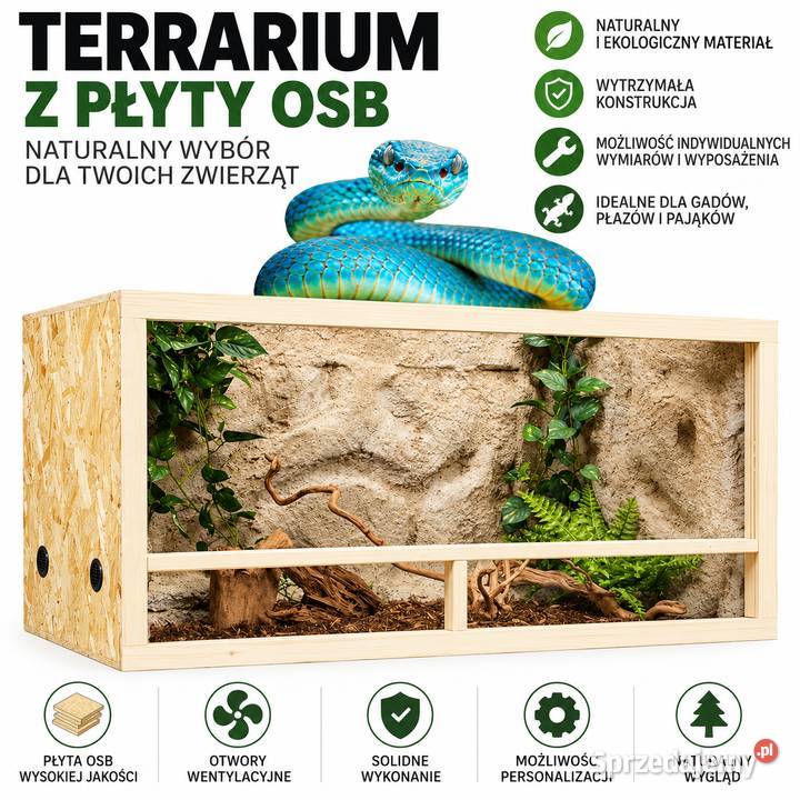 Terrarium z płyty OSB 120x60x60 Zwierzęta Pięczkowo